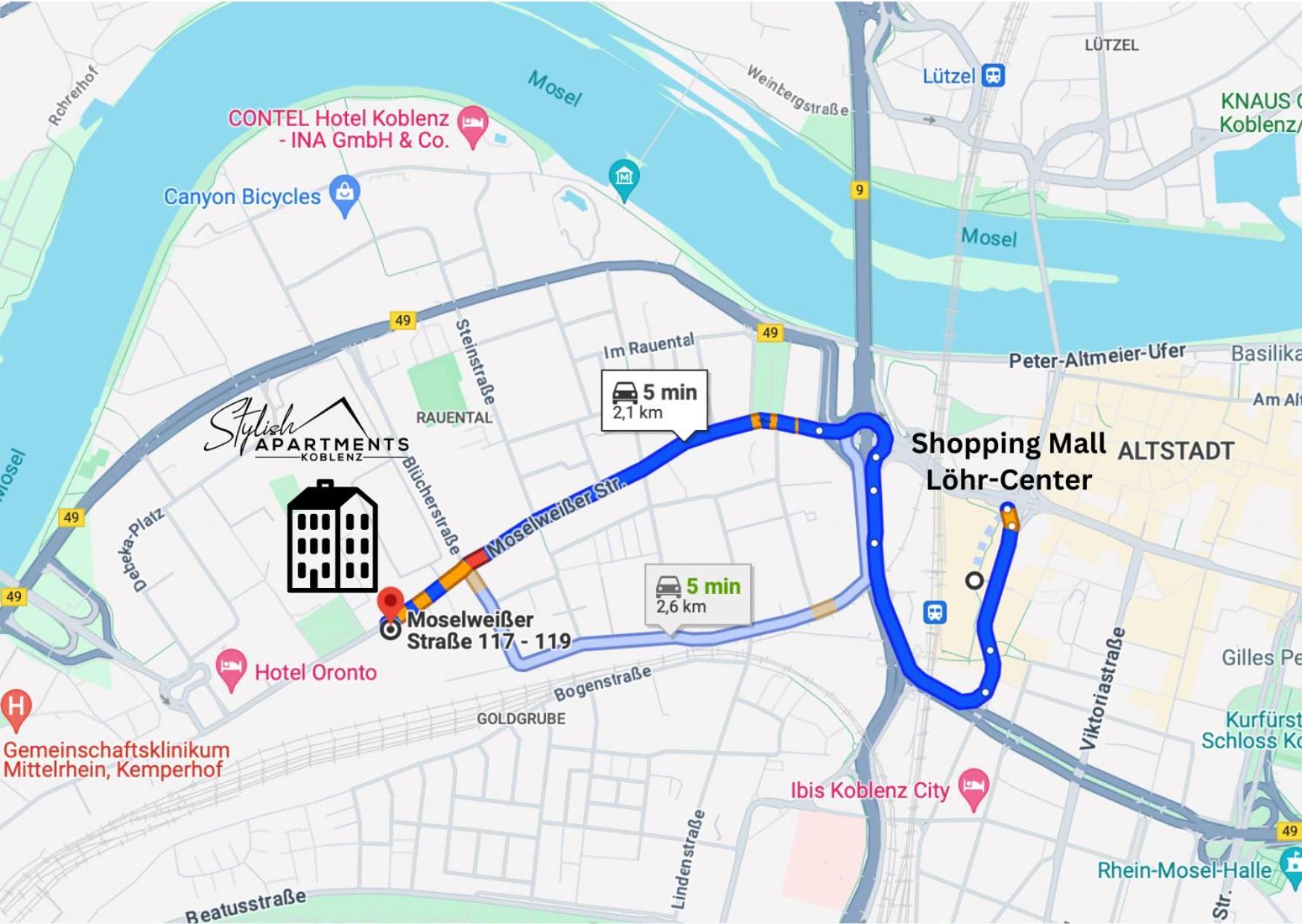 New York Apartment - Fuer Freunde & Familien, Stadtnah, Parkplatz, E-Ladestation, Gitterbox Fuer Fahrraeder, Fitnessstudio, Digitale Gaestemappe Mit Restaurant- Und Unternehmenstipps Koblenz  Eksteriør bilde